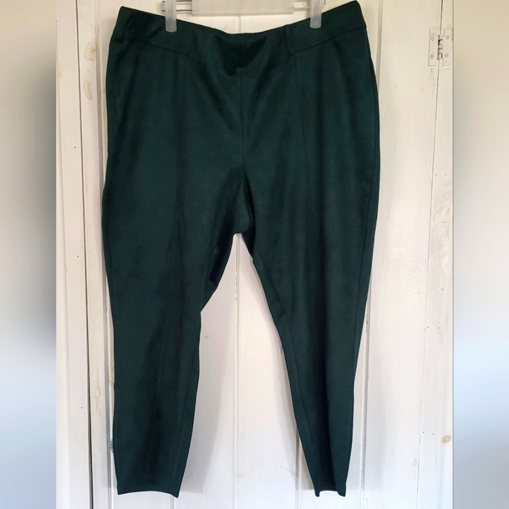 Isaac Mizrahi Estate Faux Suede Slim-Leg Pull On Pants
